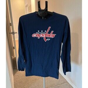 Washington Capitals NHL Hockey Graphic Logo Long Sleeve Tee Men’s Size Large